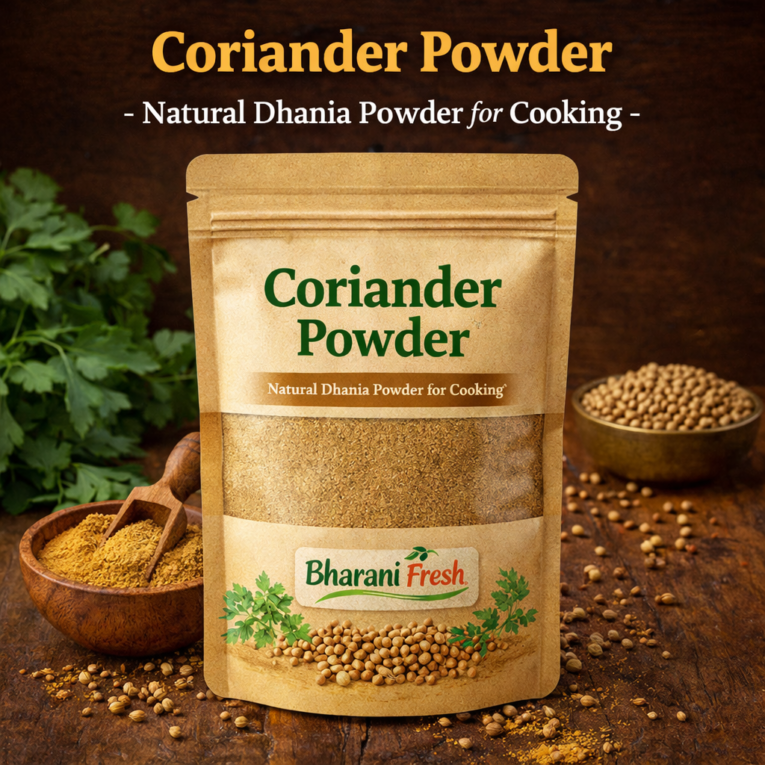Bharani Fresh coriander powder made from natural coriander seeds