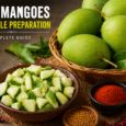 raw mango pieces for traditional pickle preparation